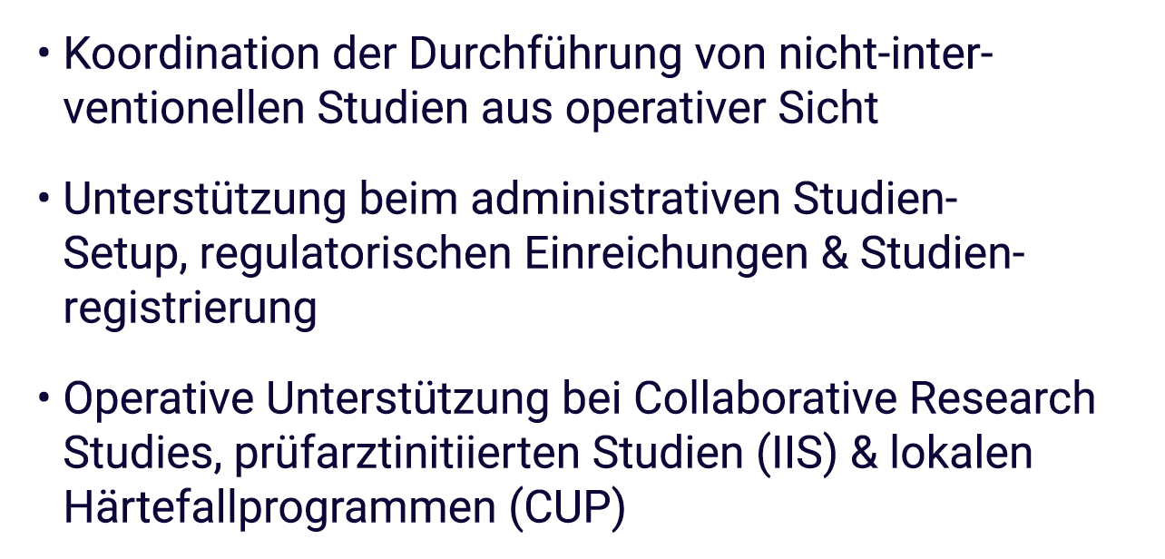 • Koordination der Durchf hrung von nicht inter ventionellen Studien aus operativer Sicht • Unterst tzung beim admini...